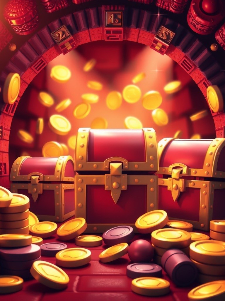 Diwa King promotion artwork with a treasure vault of bonus chests and bonus coins